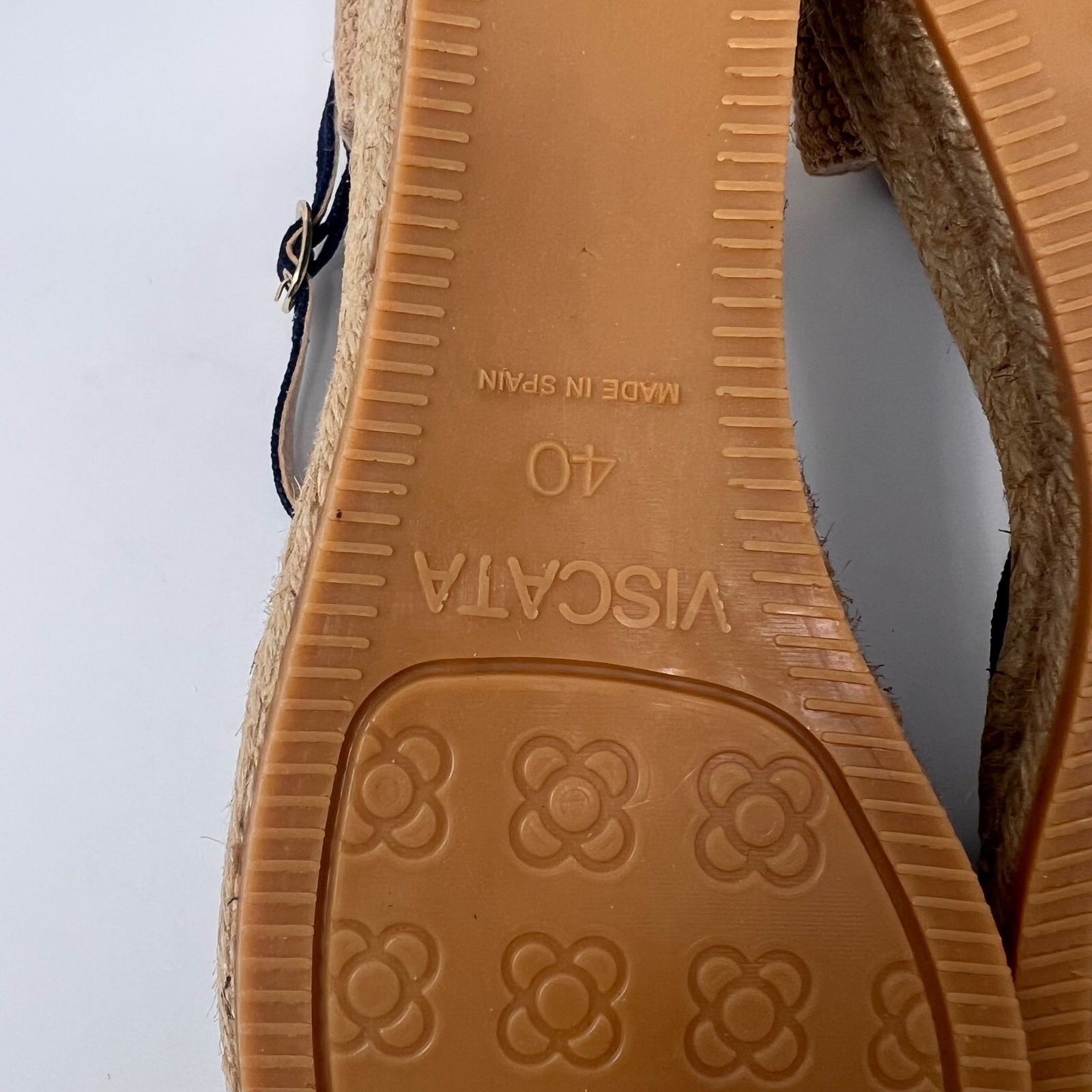 Viscata Pubol Espadrille Wedge Sandals Womens 40 Us 9 Navy Canvas Spain Nib — image 7 of 8